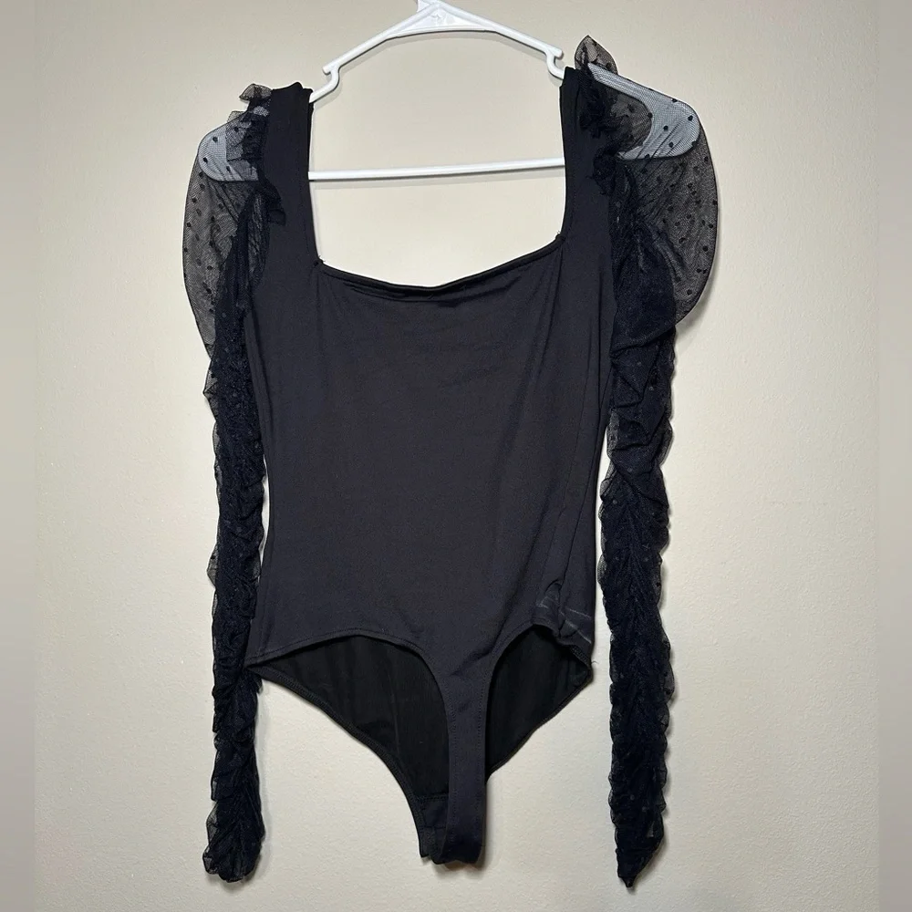 Free People Lace Long Sleeve Bodysuit - Picture 3 of 3